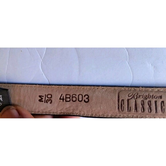 Brighton Classics Black Snake Print Leather Belt Gold Silver Buckle Medium 30 main image 8